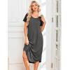 Ekouaer Nightgowns for Women Bamboo Viscose House Dress Long Night Gowns Short Sleeve Sleepdress Soft Sleepwear S-4XL(Dark Grey)