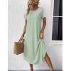 Ekouaer Nightgowns for Women Bamboo Viscose House Dress Long Night Gowns Short Sleeve Sleepdress Soft Sleepwear S-4XL(Light Green)