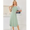 Ekouaer Nightgowns for Women Bamboo Viscose House Dress Long Night Gowns Short Sleeve Sleepdress Soft Sleepwear S-4XL(Light Green)