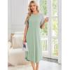 Ekouaer Nightgowns for Women Bamboo Viscose House Dress Long Night Gowns Short Sleeve Sleepdress Soft Sleepwear S-4XL(Light Green)