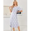 Ekouaer Nightgowns for Women Bamboo Viscose House Dress Long Night Gowns Short Sleeve Sleepdress Soft Sleepwear S-4XL(Light Grey Stars)