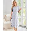 Ekouaer Nightgowns for Women Bamboo Viscose House Dress Long Night Gowns Short Sleeve Sleepdress Soft Sleepwear S-4XL(Light Grey Stars)
