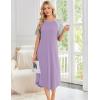 Ekouaer Nightgowns for Women Bamboo Viscose House Dress Long Night Gowns Short Sleeve Sleepdress Soft Sleepwear S-4XL(Lilac)