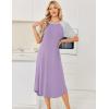 Ekouaer Nightgowns for Women Bamboo Viscose House Dress Long Night Gowns Short Sleeve Sleepdress Soft Sleepwear S-4XL(Lilac)