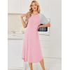 Ekouaer Nightgowns for Women Bamboo Viscose House Dress Long Night Gowns Short Sleeve Sleepdress Soft Sleepwear S-4XL(Pink)