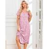 Ekouaer Nightgowns for Women Bamboo Viscose House Dress Long Night Gowns Short Sleeve Sleepdress Soft Sleepwear S-4XL(Pink Florals)