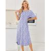 Ekouaer Nightgowns for Women Bamboo Viscose House Dress Long Night Gowns Short Sleeve Sleepdress Soft Sleepwear S-4XL(Purple Abstract Dots)