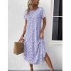 Ekouaer Nightgowns for Women Bamboo Viscose House Dress Long Night Gowns Short Sleeve Sleepdress Soft Sleepwear S-4XL(Purple Abstract Dots)