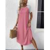 Ekouaer Nightgowns for Women Bamboo Viscose House Dress Long Night Gowns Short Sleeve Sleepdress Soft Sleepwear S-4XL(Purple Red)