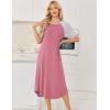Ekouaer Nightgowns for Women Bamboo Viscose House Dress Long Night Gowns Short Sleeve Sleepdress Soft Sleepwear S-4XL(Purple Red)
