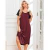 Ekouaer Nightgowns for Women Bamboo Viscose House Dress Long Night Gowns Short Sleeve Sleepdress Soft Sleepwear S-4XL(Red)