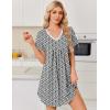 Ekouaer Nightgowns for Women Cotton Night Gowns Short Sleeve Pleated Sleep Shirts Lace Trim Moo Moos Ladies Sleepwear(Floral Black)