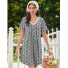 Ekouaer Nightgowns for Women Cotton Night Gowns Short Sleeve Pleated Sleep Shirts Lace Trim Moo Moos Ladies Sleepwear(Floral Black)