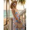 Ekouaer Womens Causal Sleeveless Jumpsuits Summer Boho Wide Leg Floral Rompers Overalls with Pockets(Watercolor Floral)