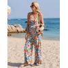 Ekouaer Womens Causal Sleeveless Jumpsuits Summer Boho Wide Leg Floral Rompers Overalls with Pockets(Watercolor Floral)