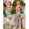 Ekouaer Womens Causal Sleeveless Jumpsuits Summer Boho Wide Leg Floral Rompers Overalls with Pockets(Watercolor Floral)