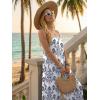 Ekouaer Womens Causal Sleeveless Jumpsuits Summer Boho Wide Leg Floral Rompers Overalls with Pockets(White Italian Print)