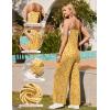 Ekouaer Womens Causal Sleeveless Jumpsuits Summer Boho Wide Leg Floral Rompers Overalls with Pockets(White Yellow Floral)