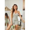 Ekouaer Women’s Pajama Sets 2 Piece Sexy Lingerie Sleepwear with Pockets Lightweight Lace Cami Shorts Adjustable Straps Pjs(Sage Green)