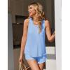 Ekouaer Womens Pajama Sets Sleeveless Tank Tops and Split Shorts Pjs Set Soft Comfy Summer 2 Piece Sleepwear(Light Blue)
