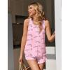 Ekouaer Womens Pajama Sets Sleeveless Tank Tops and Split Shorts Pjs Set Soft Comfy Summer 2 Piece Sleepwear(Pink Love)