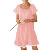 Ekouaer Cotton Nightgowns for Women Vintage Victorian Night Gowns Short Sleeve Sleep Shirts Lace Sleep Dress Soft Sleepwear(Pink)