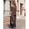 Ekouaer Lounge Sets for Women Off Shoulder(Right) Short Sleeve Tops and Long Pants 2 Piece Set Summer Soft Matching Outfit(Brown)