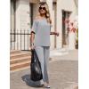 Ekouaer Lounge Sets for Women Off Shoulder(Right) Short Sleeve Tops and Long Pants 2 Piece Set Summer Soft Matching Outfit(Light Gray)