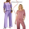 Ekouaer Lounge Sets for Women Off Shoulder(Right) Short Sleeve Tops and Long Pants 2 Piece Set Summer Soft Matching Outfit(Lilac)