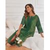 Ekouaer Women’s Zipper Robe 3/4 Sleeve Housecoats Full Length House Dress Loungewear Long Nightgown with Pockets(Green Floral)