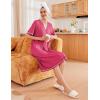 Ekouaer Zipper Robes for Women Waffle Knit Bathrobes Short Lightweight Knee Length Loungewear with Pockets S-XXL(A-hot Pink)