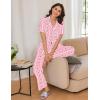 Ekouaer Women Pajamas Set Button Down Sleepwear Short Sleeve Nightwear with Long Pants Soft Pjs Set S-XXL(Carrot)