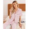 Ekouaer Women Pajamas Set Button Down Sleepwear Short Sleeve Nightwear with Long Pants Soft Pjs Set S-XXL(Flowers Bf376)