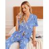 Ekouaer Women Pajamas Set Button Down Sleepwear Short Sleeve Nightwear with Long Pants Soft Pjs Set S-XXL(Flying Flowers)
