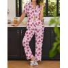 Ekouaer Women Pajamas Set Button Down Sleepwear Short Sleeve Nightwear with Long Pants Soft Pjs Set S-XXL(Painting Rose)