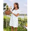 Ekouaer Cotton Nightgowns for Women Pleated Sleep Shirts Short Sleeve Night Shirt Lace Trim Sleep Dress Ladies Gown(Blue Floral)