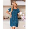 Ekouaer Cotton Nightgowns for Women Pleated Sleep Shirts Short Sleeve Night Shirt Lace Trim Sleep Dress Ladies Gown(Dog Footprints)