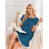 Ekouaer Cotton Nightgowns for Women Pleated Sleep Shirts Short Sleeve Night Shirt Lace Trim Sleep Dress Ladies Gown(Dog Footprints)