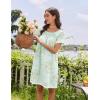 Ekouaer Cotton Nightgowns for Women Pleated Sleep Shirts Short Sleeve Night Shirt Lace Trim Sleep Dress Ladies Gown(Floral Mint Green)