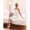 Ekouaer Towel Wrap for Women Spa Bath Robe Lightweight Terry Cloth Wrap Adjustable Shower Robe with Headband S-XL(White)