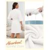 Ekouaer Women Terry Cloth Robes Absorbent Towel Robe Knee Length Soft Bathrobe 3/4 Sleeve Spa Robe with Pockets S-2XL(Pure White)