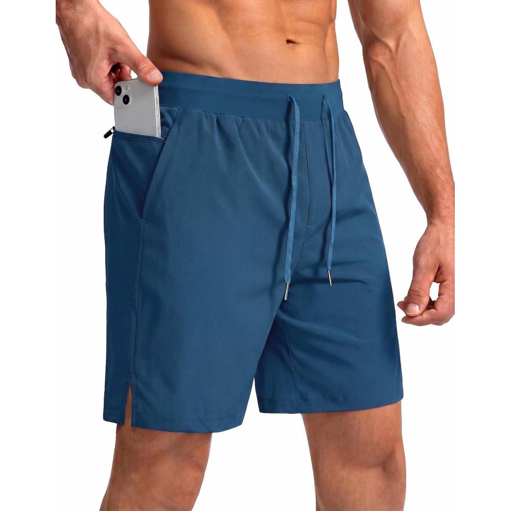 imageEkouaer Mens 7 Swim Trunks Swimwear Zip Pockets Beach Board Shorts Bathing Suits with Mesh LiningDark Blue