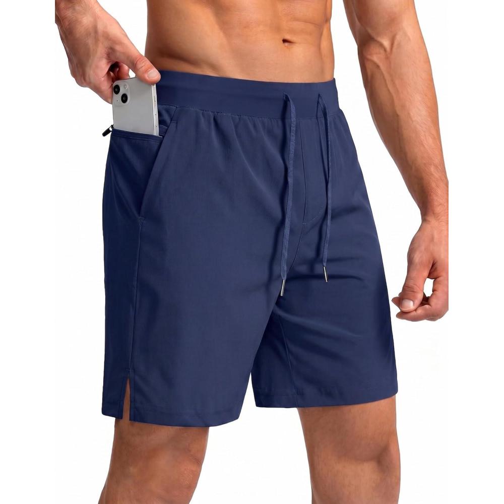 imageEkouaer Mens 7 Swim Trunks Swimwear Zip Pockets Beach Board Shorts Bathing Suits with Mesh LiningNavy Blue