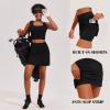 Ekouaer 16“ Golf Skorts for Woman with Inner Pockets Silicone Grippers Tennis Skirt Quick Dry Athletic Pickleball Skort(Black)