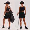 Ekouaer 16“ Golf Skorts for Woman with Inner Pockets Silicone Grippers Tennis Skirt Quick Dry Athletic Pickleball Skort(Black)