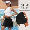 Ekouaer 16“ Golf Skorts for Woman with Inner Pockets Silicone Grippers Tennis Skirt Quick Dry Athletic Pickleball Skort(Black)