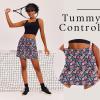 Ekouaer 16“ Golf Skorts for Woman with Inner Pockets Silicone Grippers Tennis Skirt Quick Dry Athletic Pickleball Skort(Black Colorful Print)