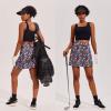Ekouaer 16“ Golf Skorts for Woman with Inner Pockets Silicone Grippers Tennis Skirt Quick Dry Athletic Pickleball Skort(Black Colorful Print)