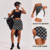 Ekouaer 16“ Golf Skorts for Woman with Inner Pockets Silicone Grippers Tennis Skirt Quick Dry Athletic Pickleball Skort(Black Floral)