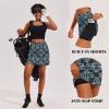 Ekouaer 16“ Golf Skorts for Woman with Inner Pockets Silicone Grippers Tennis Skirt Quick Dry Athletic Pickleball Skort(Blue Floral)